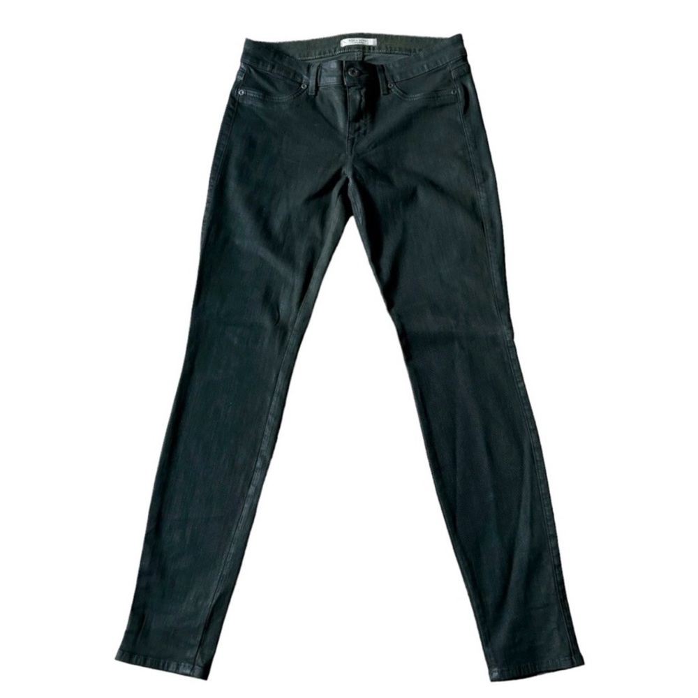 Rich & Skinny Wax Coated Jeans Size 28 Hunter Green